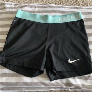 Tiffany Blue Nike Pro Spandex Shorts